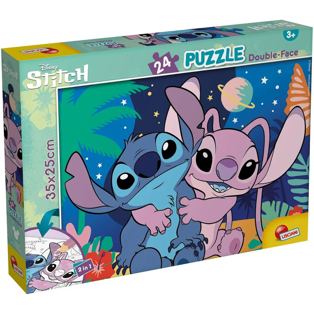 Stitch 2 az 1-ben 24db-os puzzle és színező 35x25cm - Lisciani