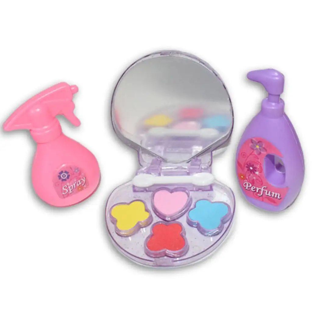 Rózsaszín 9 részes szépség szett kagylós játék sminkkel, fésűvel és kiegészítőkkel kép 2