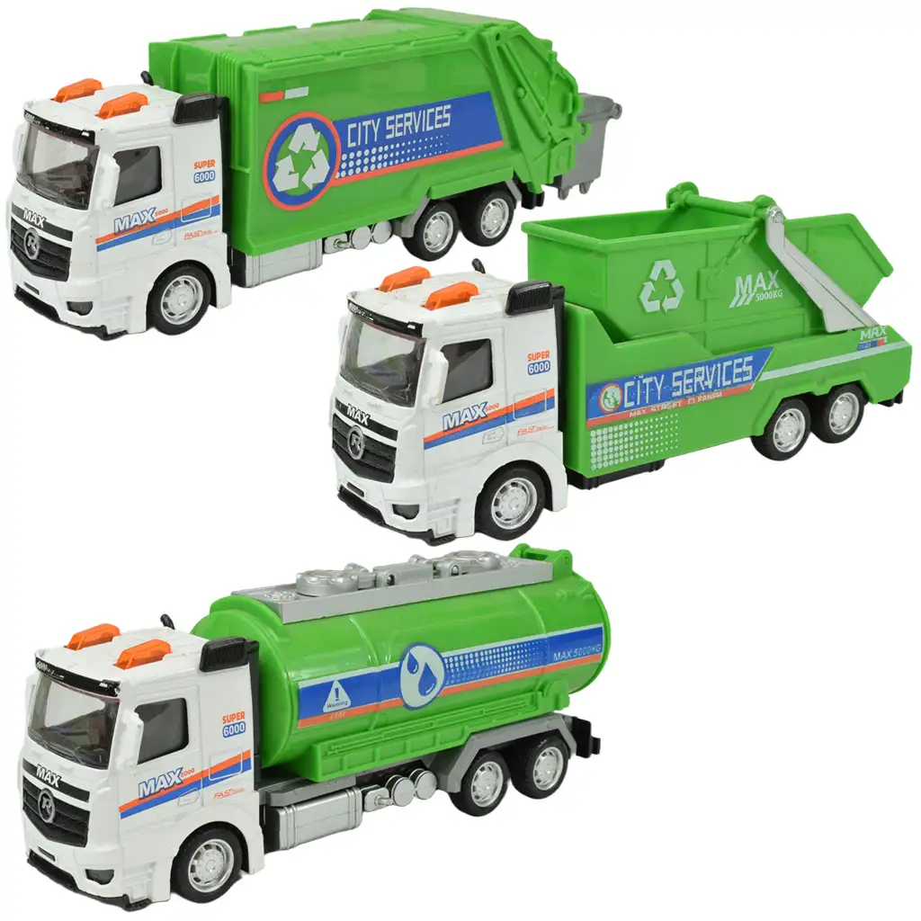 Metal Gear: Fém lendkerekes hulladékszállító kamion többféle változatban 19cm 1db