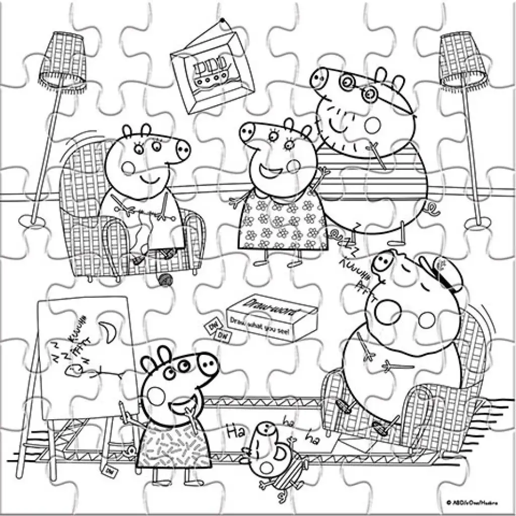 Peppa malac színezhető puzzle 42db-os kép 3