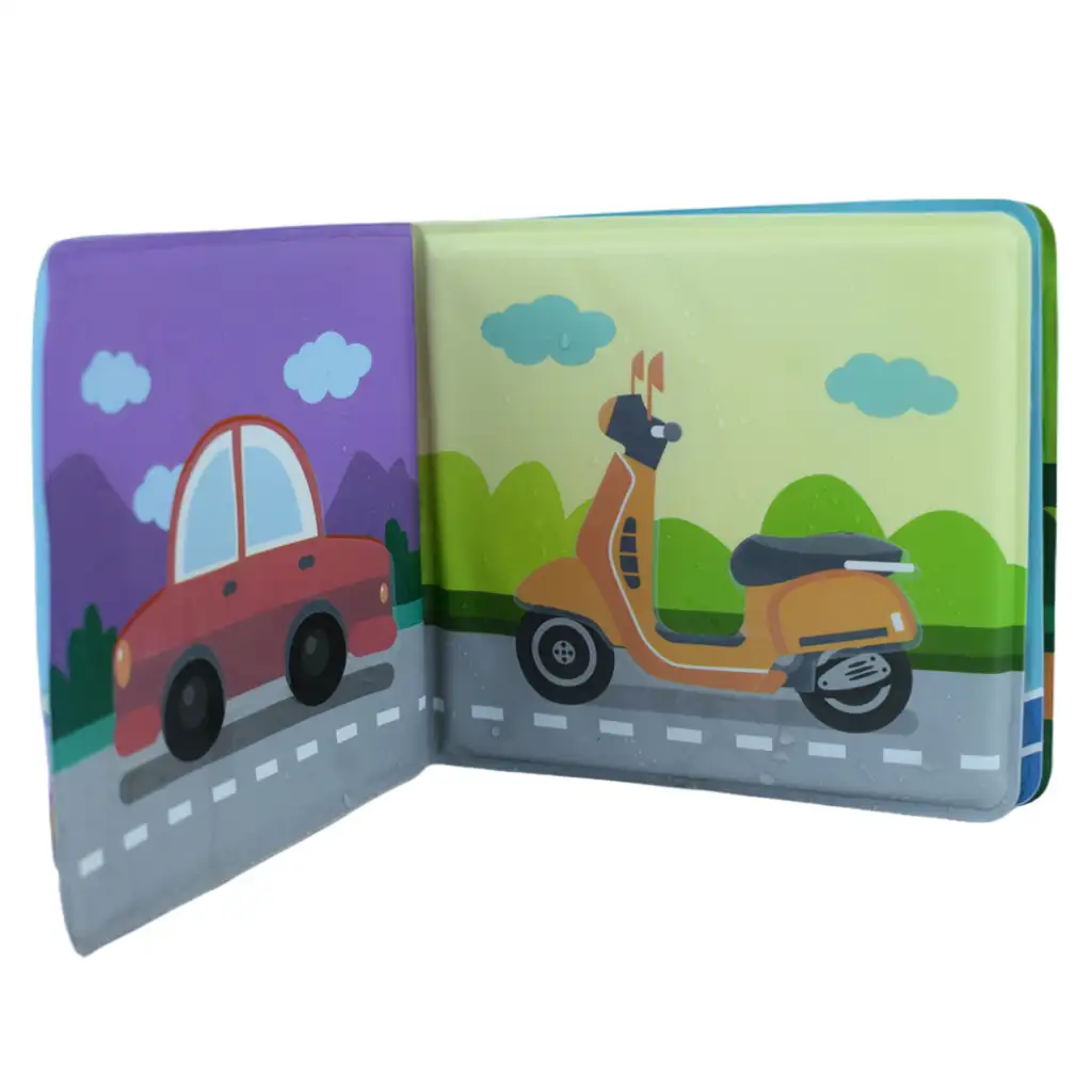 Baby Book: Járművek puha pancsoló könyv 14x13cm kép 5