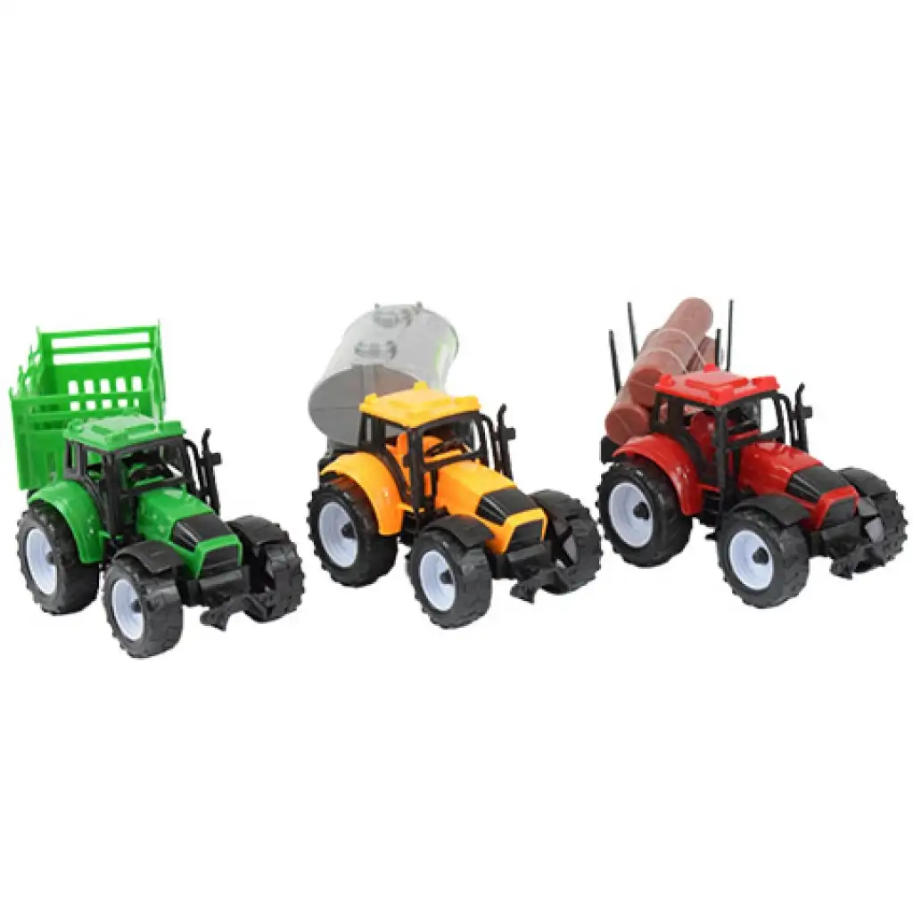 Farmer Truck: Farm traktorok utánfutóval 3 db-os szett 28cm kép 5