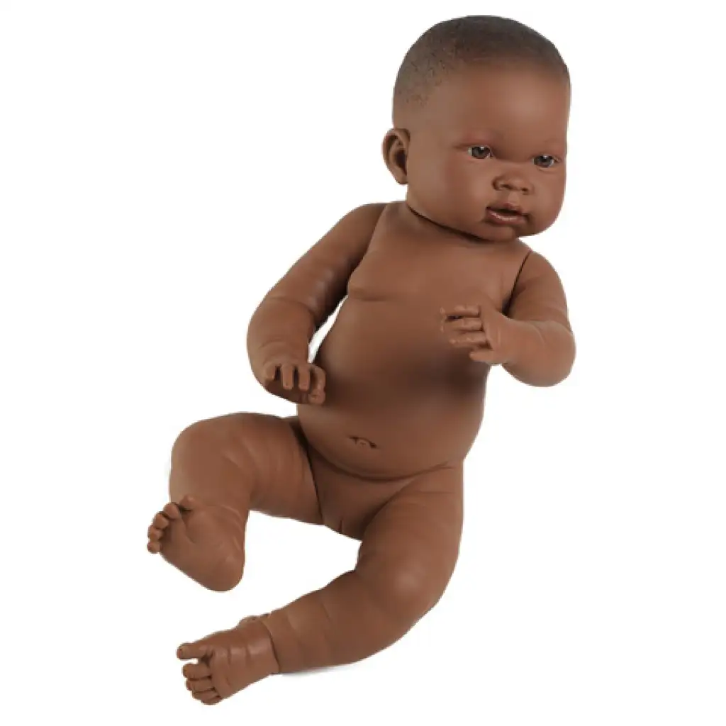 Afroamerikai lány csecsemő baba 45cm