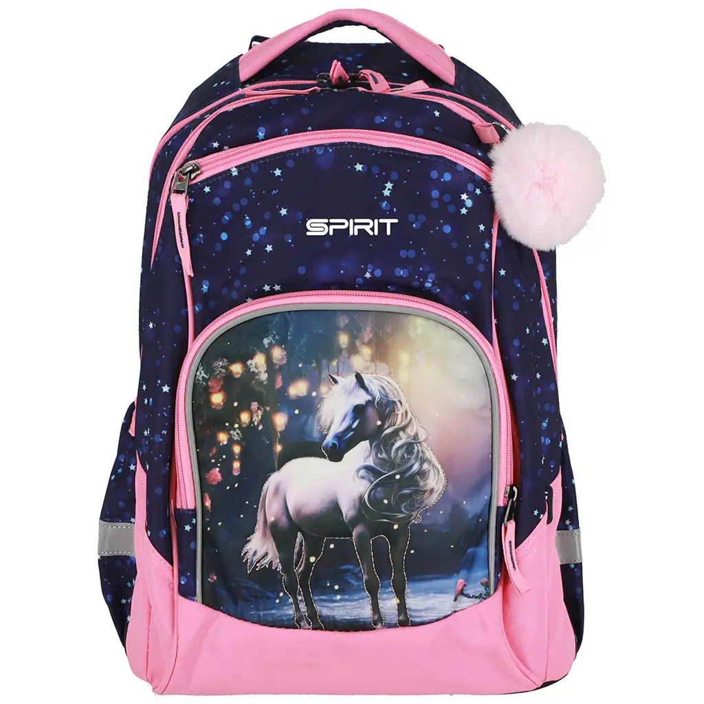 Spirit: White Horse lovas 3D mintás lekerekített iskolatáska, hátizsák 34x26x44cm kép 3