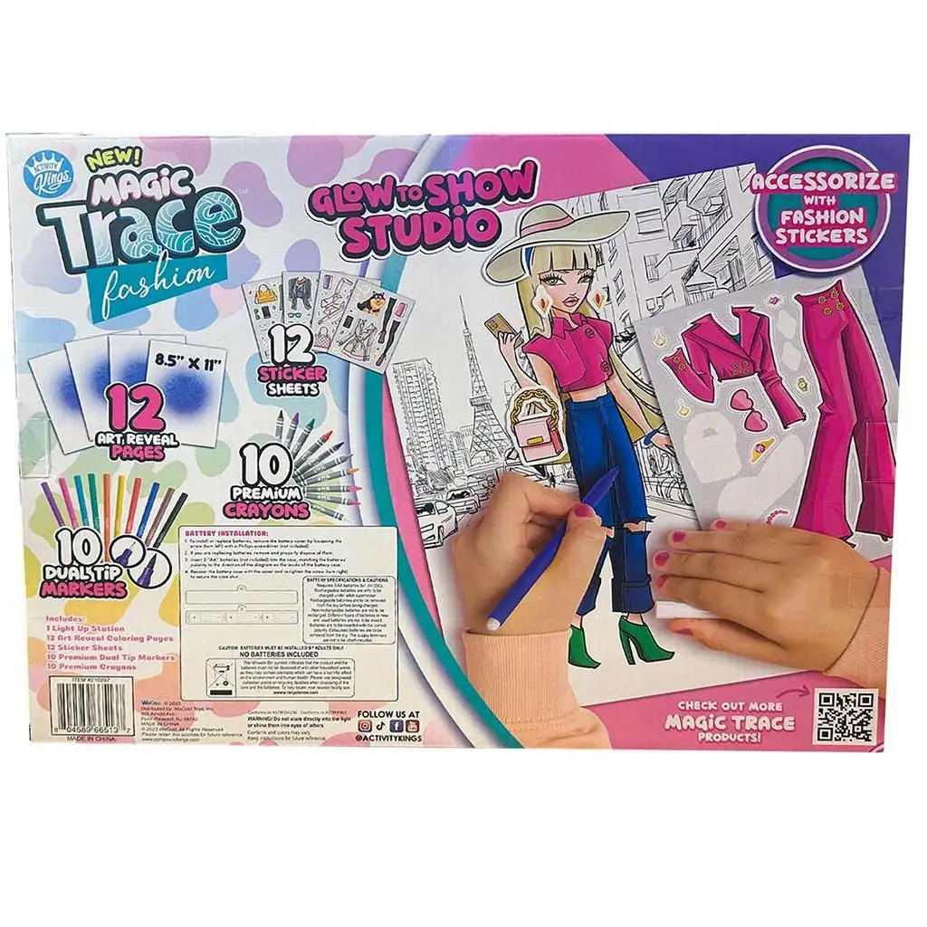 Magic Trace stúdió: Ragyogó rajzolás - divat kreatív játékszett kép 5