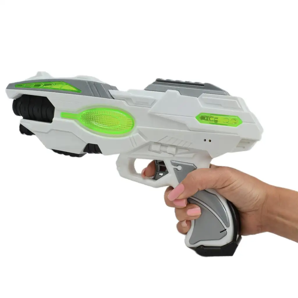 Space Series: Űrfegyver zöld fehér színben fénnyel és hanggal 25cm kép 3