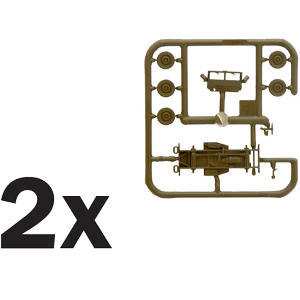 Italeri 1/72 Willys Jeep 1/4 ton 4x4 katonai járművek 2db-os makett szett kép 4