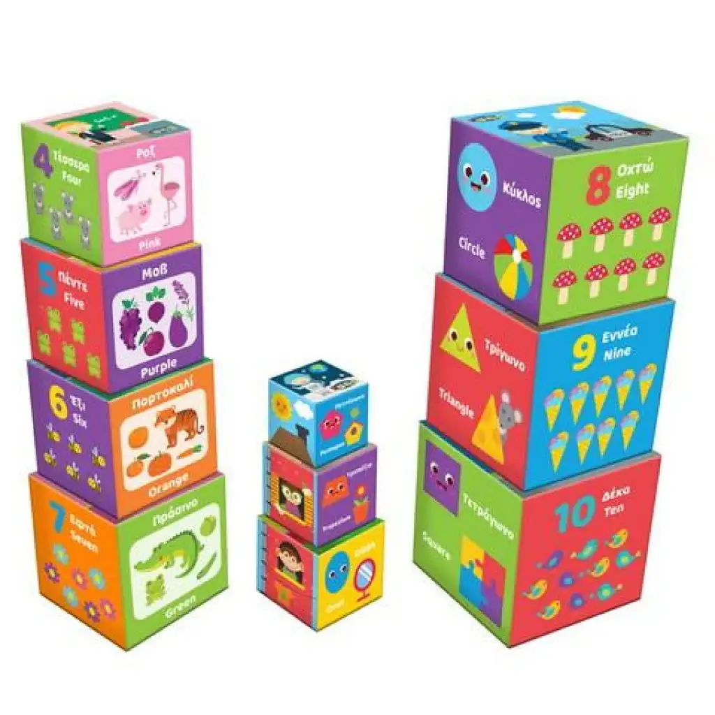 Baby 10 db-os színes oktató kockák kép 2