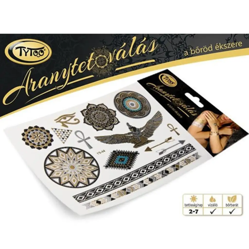 TyToo: Aranytetoválás Egyiptomi motívumok szett 21x15cm kép 2
