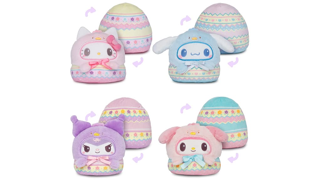 A TeeTurtle Hello Kitty és barátai kifordítható plüss pajtásai tojás-csodásak.