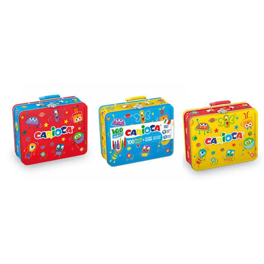 100db-os filctoll szett fém dobozban kifestő füzettel - Carioca kép 2