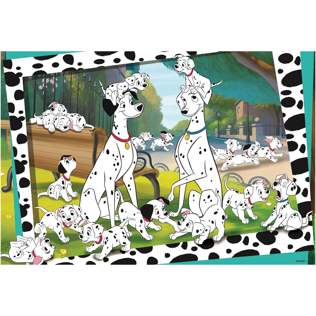 Disney 101 kiskutya 2 az 1-ben 24db-os puzzle és színező 50x35cm - Lisciani kép 2
