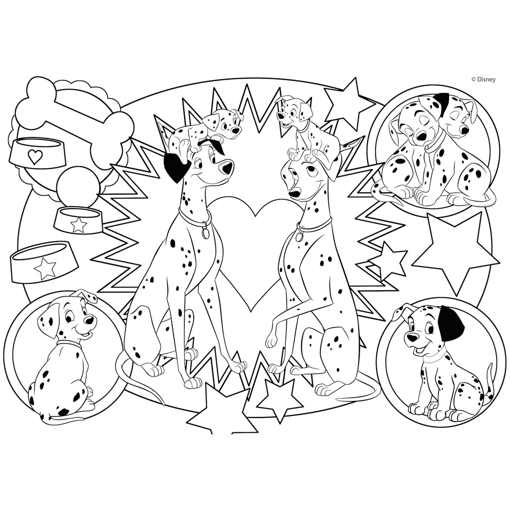 Disney 101 kiskutya 2 az 1-ben 24db-os puzzle és színező 35x25cm - Lisciani kép 3