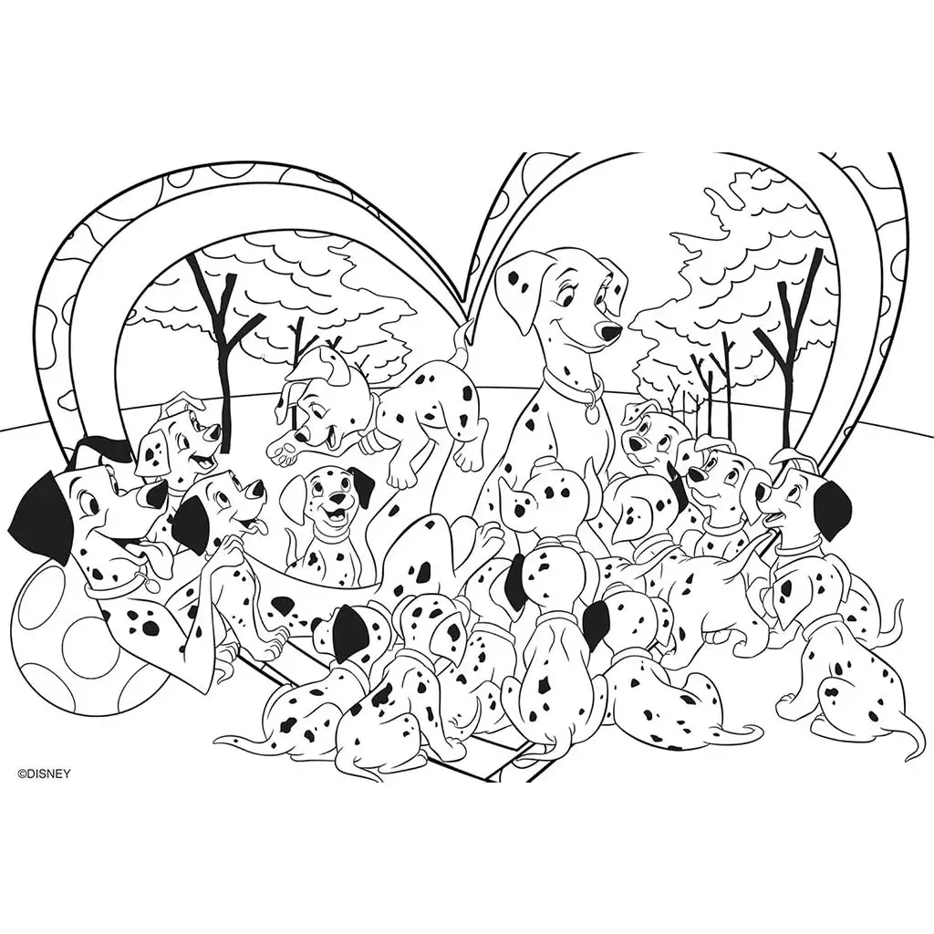 Disney 101 kiskutya 2 az 1-ben maxi 24db-os puzzle és színező 70x50cm - Lisciani kép 2