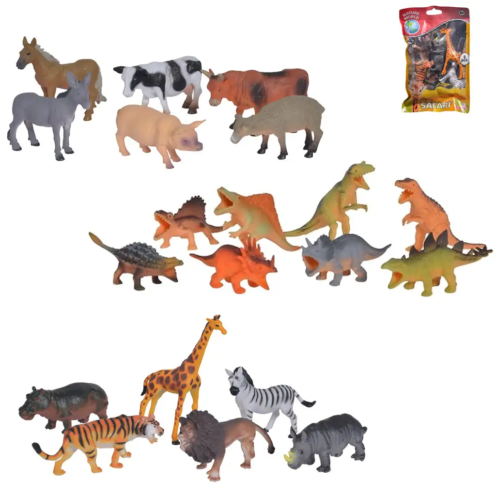 Állat figura szett farmos, dinoszauruszos vagy dzsungell állatokkal - Simba Toys kép 1
