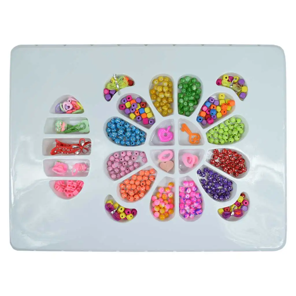 Beads Series: Ékszerkészítő szett gyöngyökkel, hajgumival és hajcsattal 200+ gyönggyel kép 2