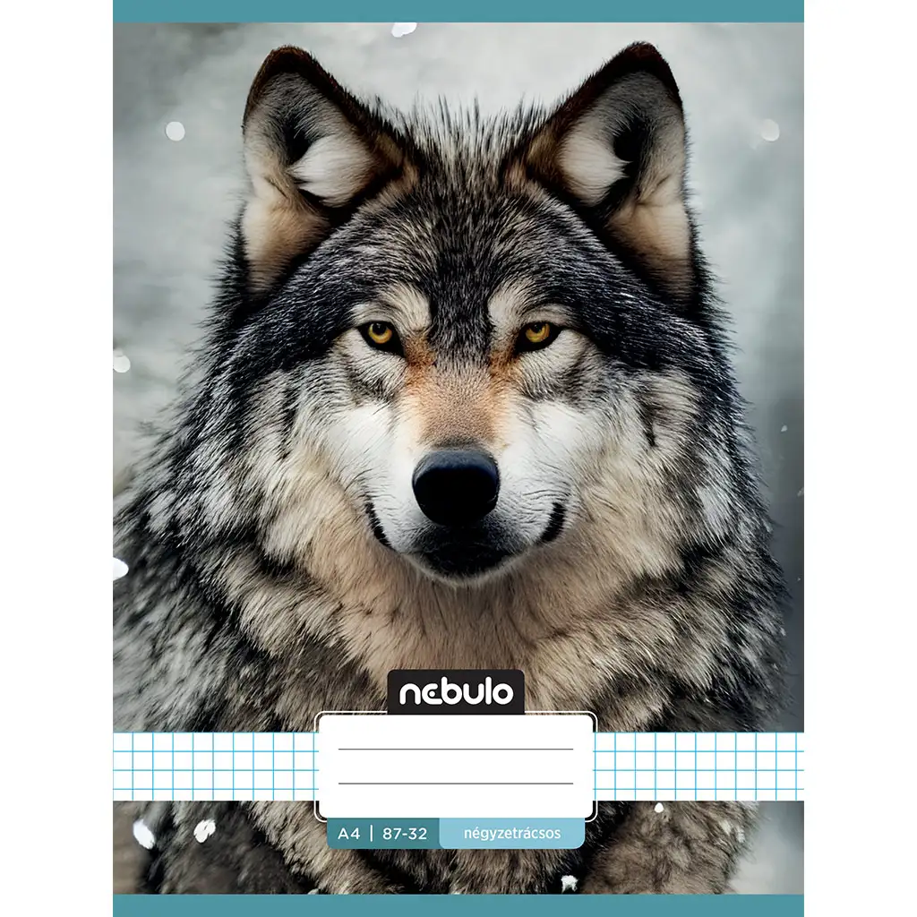 Nebulo: Tűzött kockás farkas mintás füzet 87-32 A/4