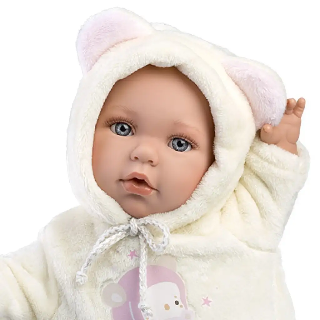 Llorens: Julia baba macifüles rugdalózóban cumival 42cm kép 3