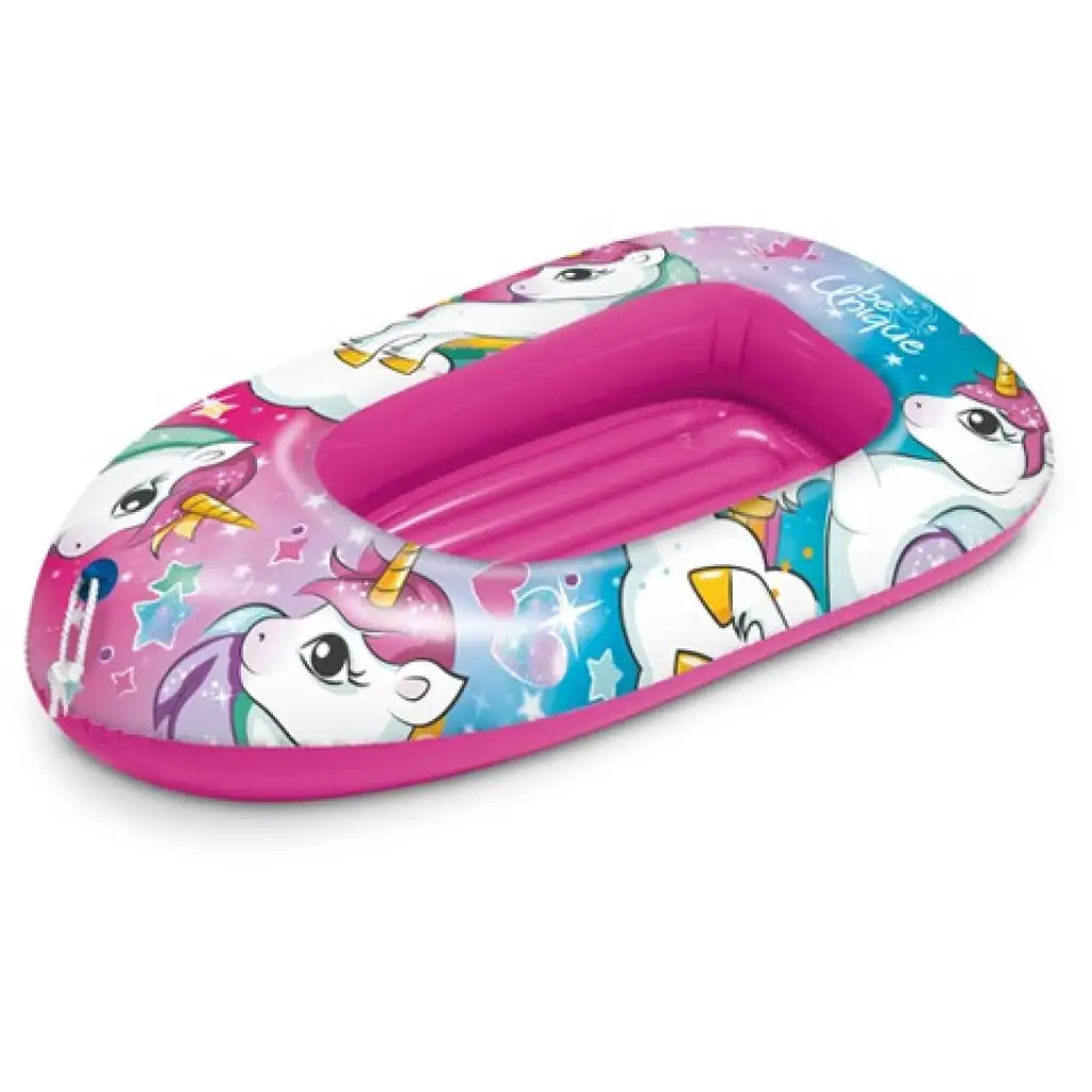 Rózsaszín Unikornis mintás felfújható csónak 112cm - Mondo Toys kép 1