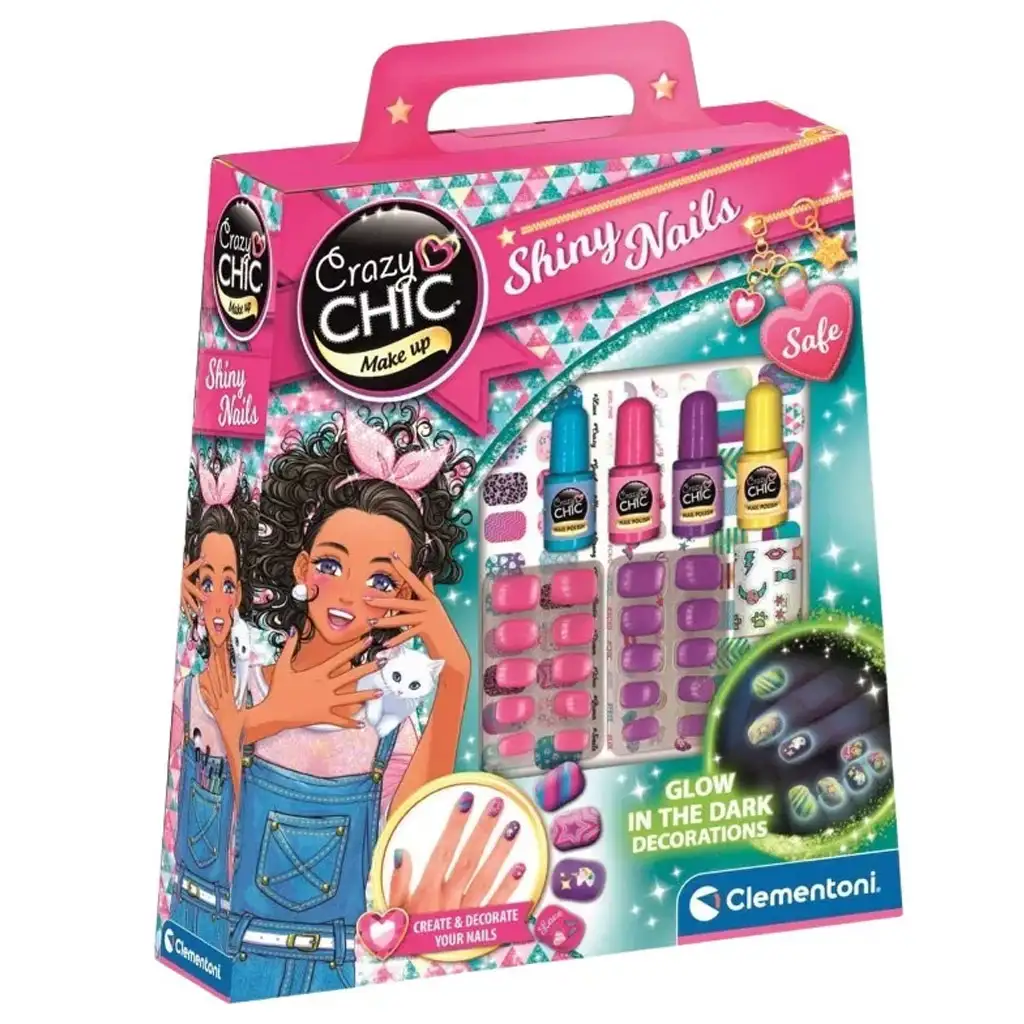 Crazy Chic: Fluoreszkáló körömdíszítő szett matricákkal és kiegészítőkkel - Clementoni