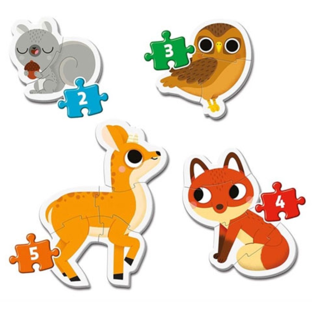 Erdei állatok 4 az 1-ben forma puzzle szett - Clementoni kép 2