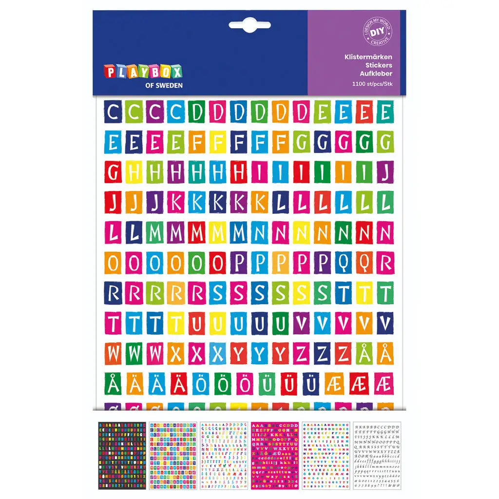 PlayBox: Betűk nagy kreatív matrica szett 1100 db-os kép 1