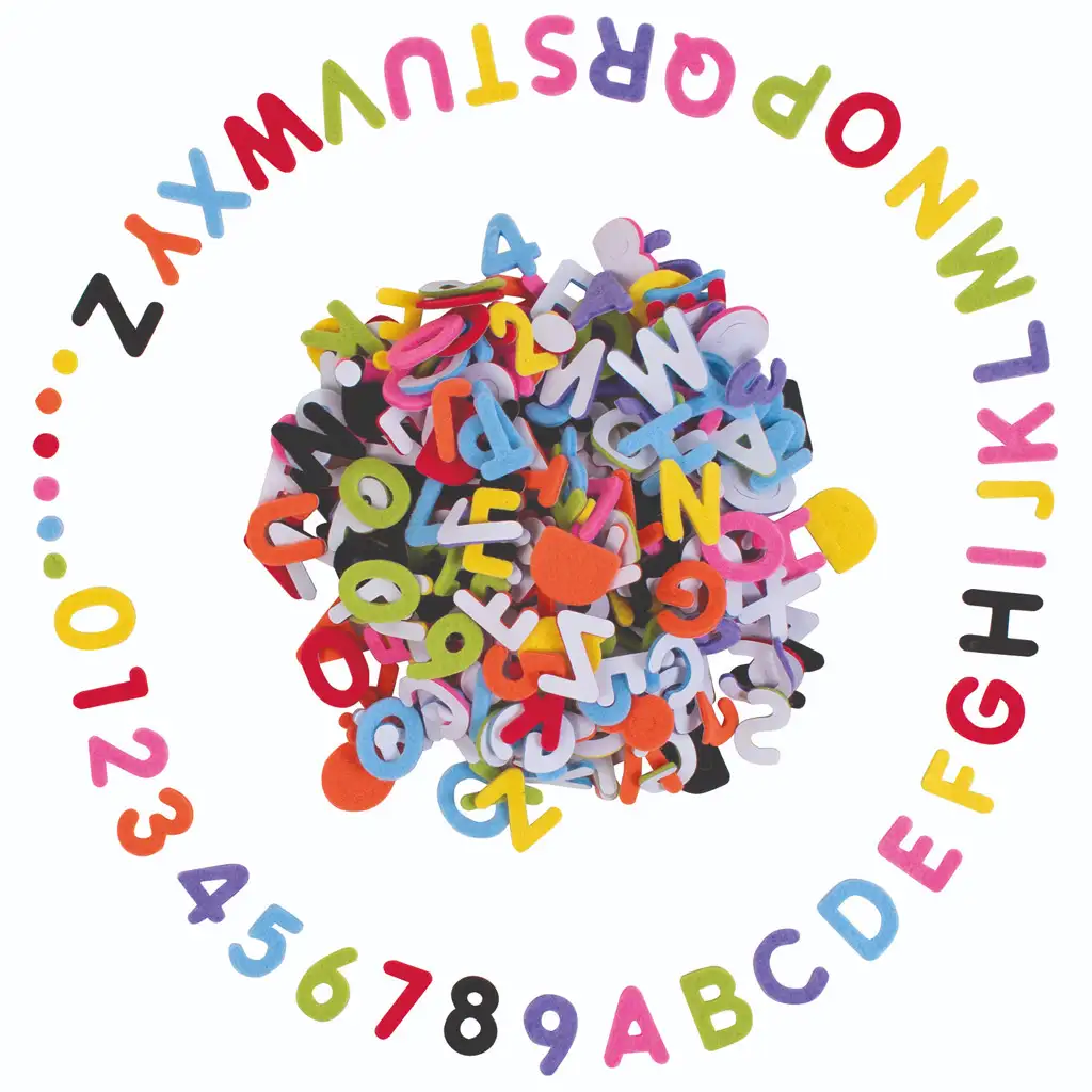 PlayBox: Öntapadós filc betűk és számok 500 db-os szett kép 2