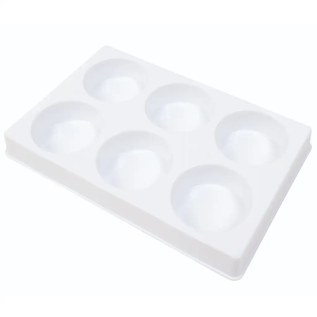 PlayBox: Üres 6 férőhelyes festőpaletta 44mm-es korongokhoz