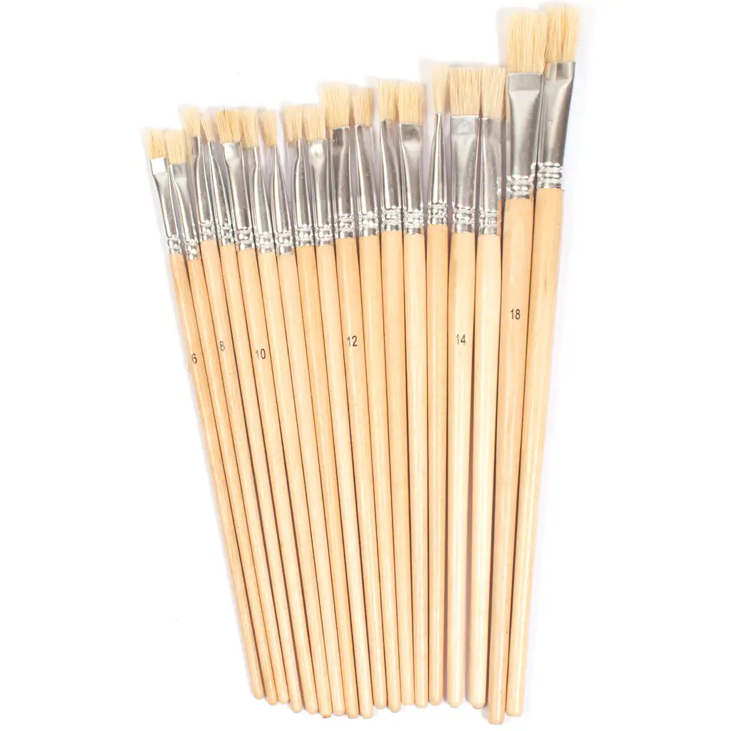 PlayBox: Vaddisznó szőr lapos fejű ecset szett 18db-os