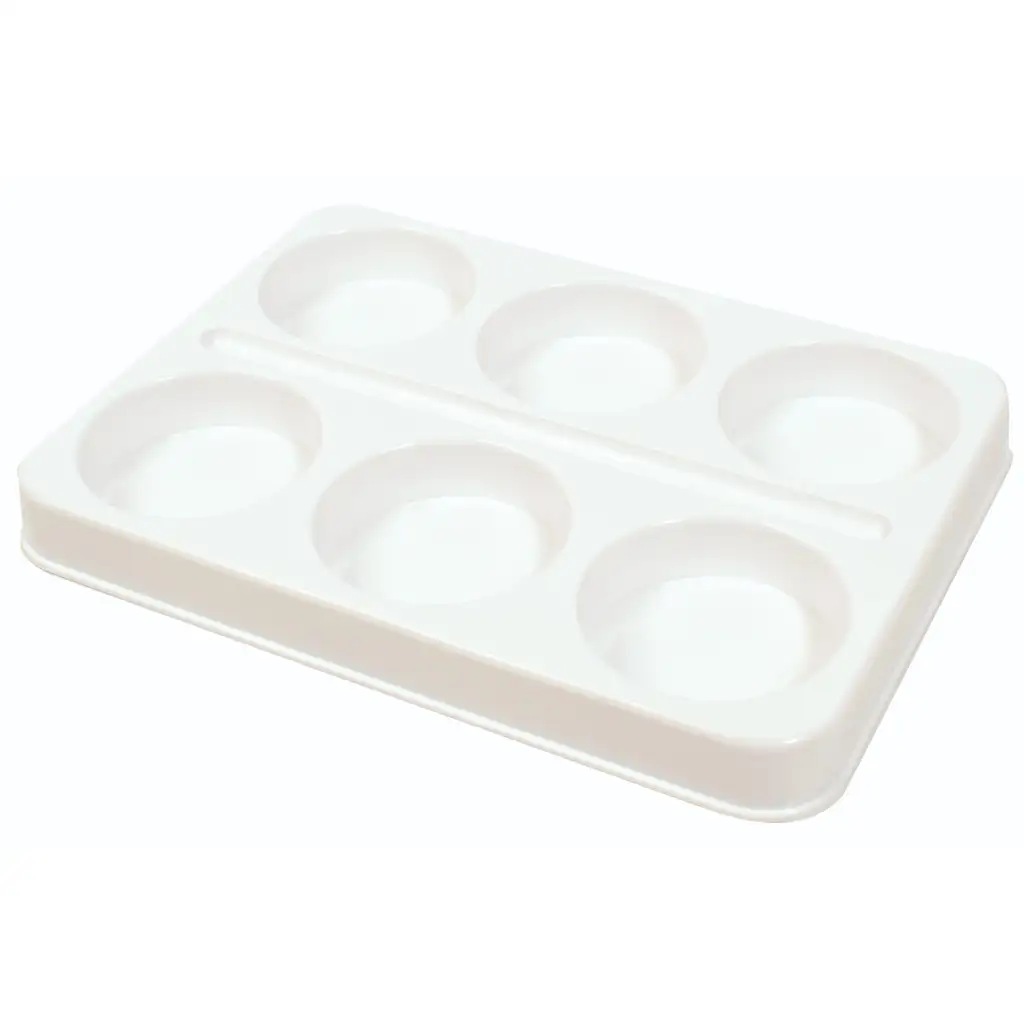 PlayBox: Üres 6 férőhelyes festőpaletta 57mm-es korongokhoz 1db