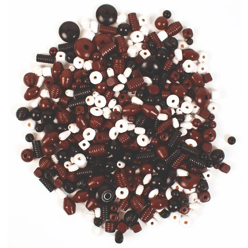 PlayBox: Fa gyöngyszett barna és fehér színekben 450db-os