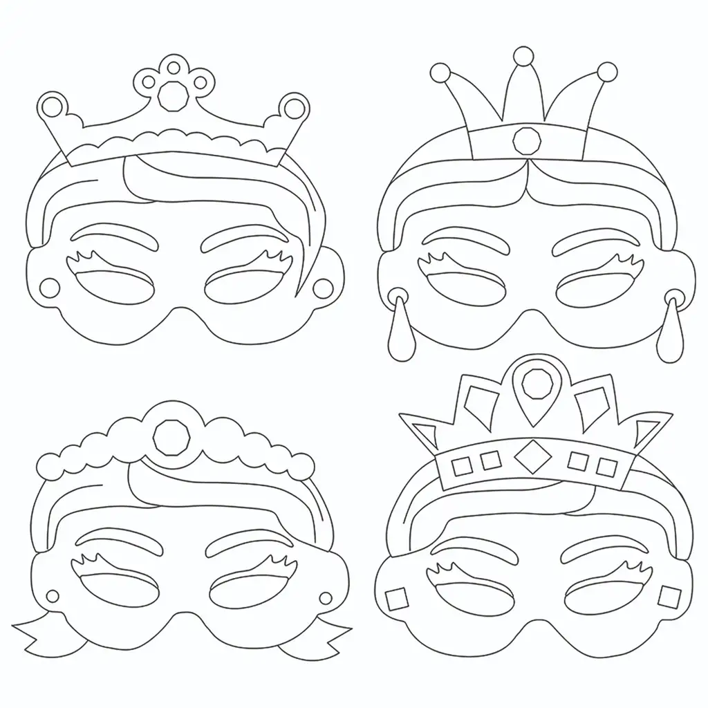 PlayBox: Hercegnők 12db-os papír maszk szett kép 2