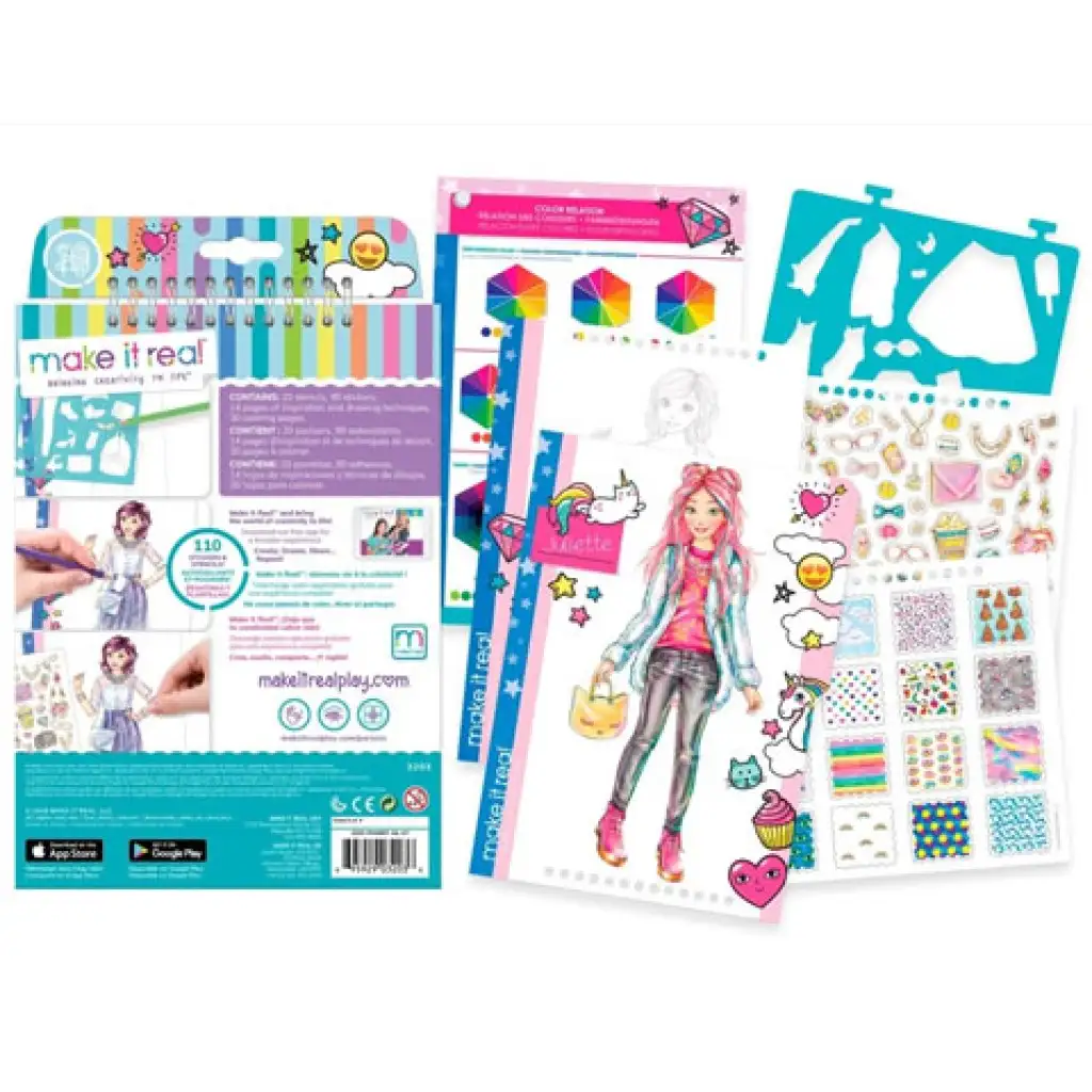 Make it Real: Divattervezői vázlatfüzet kiegészítőkkel - Modern ruhák kép 2