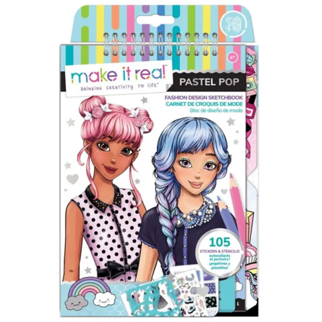 Make it Real: Divattervezői vázlatfüzet kiegészítőkkel - Pasztell Pop