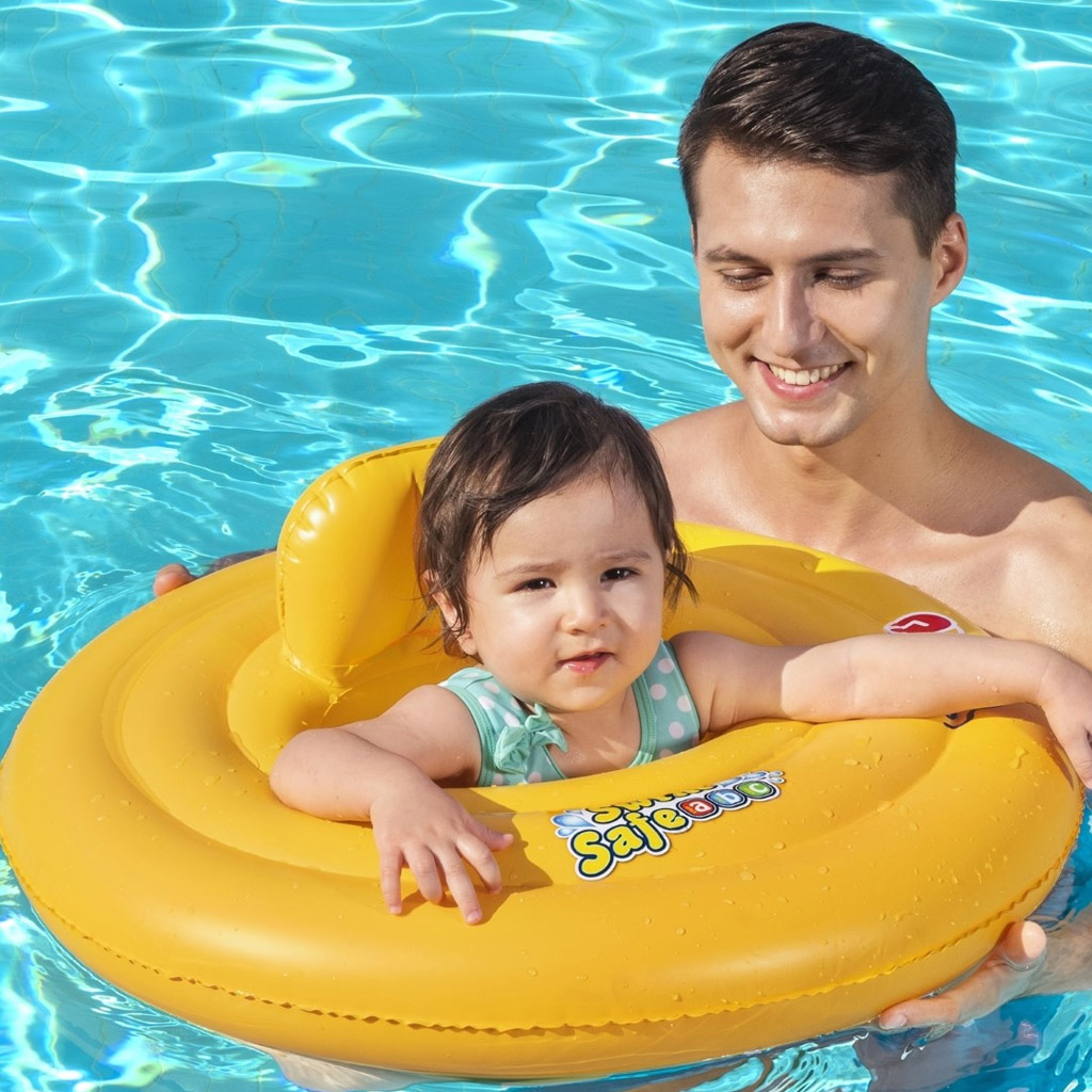 Bestway: Swim Safe - Háromgyűrűs beülős baba úszógumi 69cm kép 2