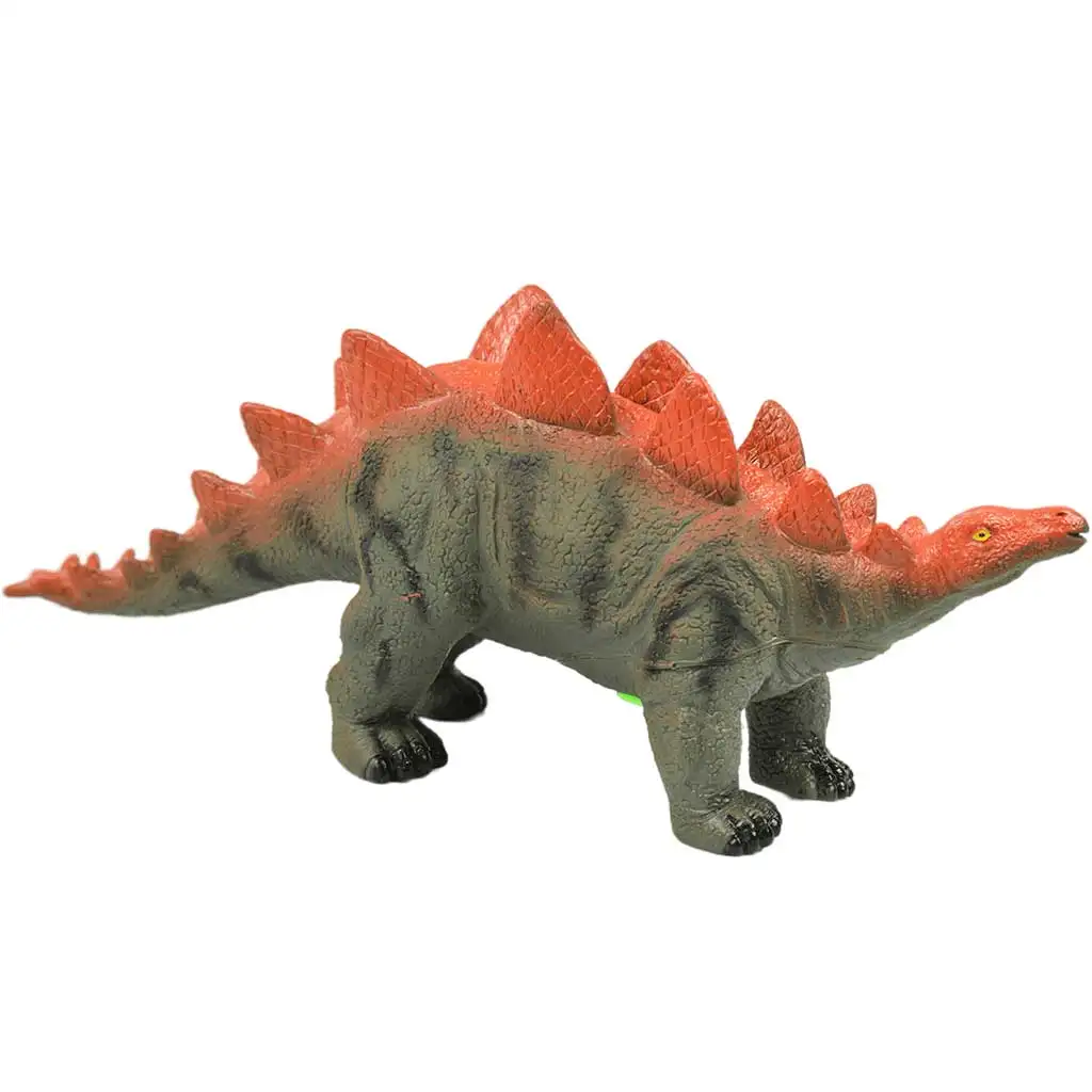 Dino World: Vinyl anyagú hangot adó Stegosaurus dinoszaurusz figura pamut töltéssel 35cm-es méretben kép 2