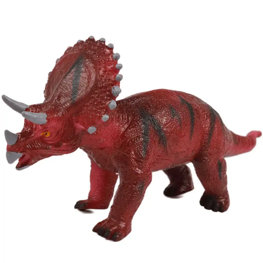 Dino World: Vinyl anyagú hangot adó Triceratops dinoszaurusz figura pamut töltéssel 35cm
