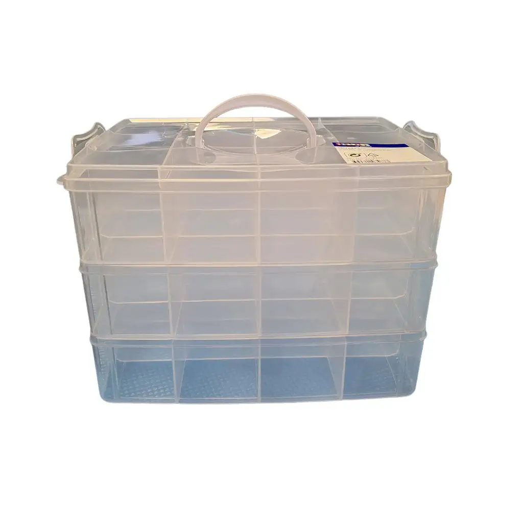 PlayBox: Átlátszó 36 rekeszes tárolódoboz 3 szintes