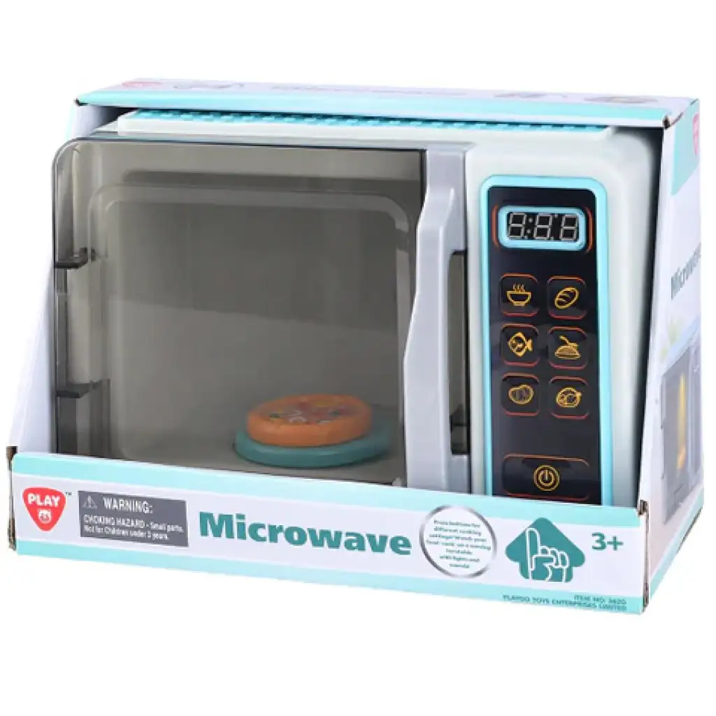 Playgo: Mikrohullámú sütő fénnyel, hanggal és mozgó elemekkel 25x12x17cm