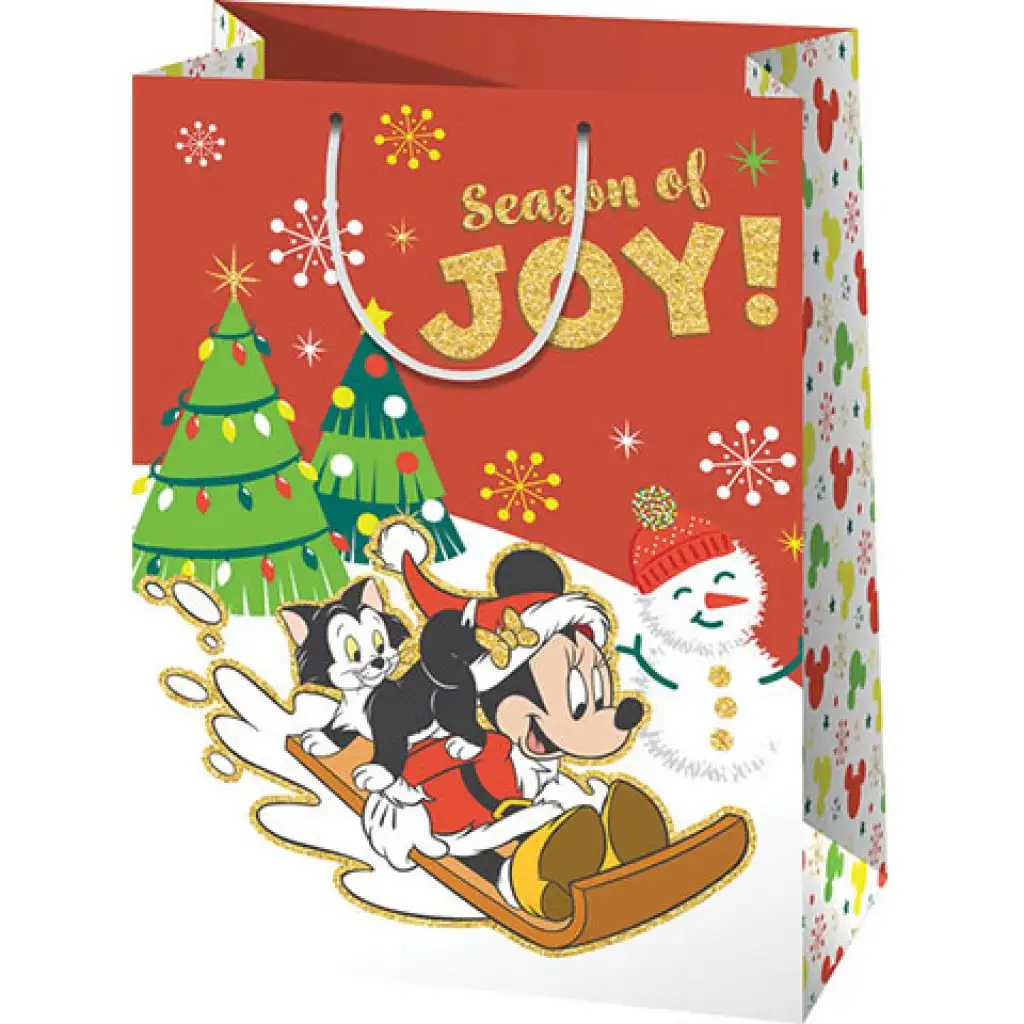 Mickey egér karácsonyi gigant méretű ajándéktáska 40x56x20cm