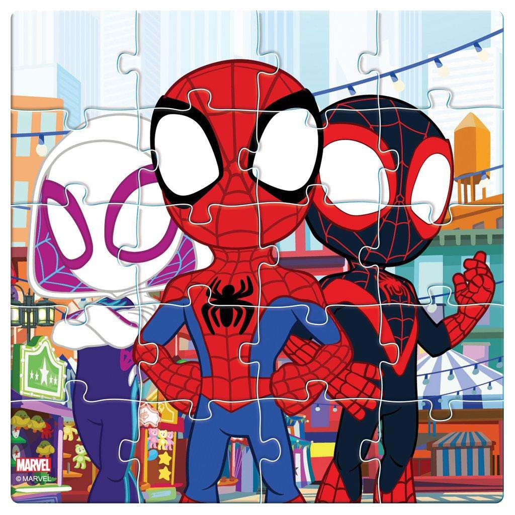 Luna: Spidey és barátai mintás 3x20db-os mágneses puzzle kép 4