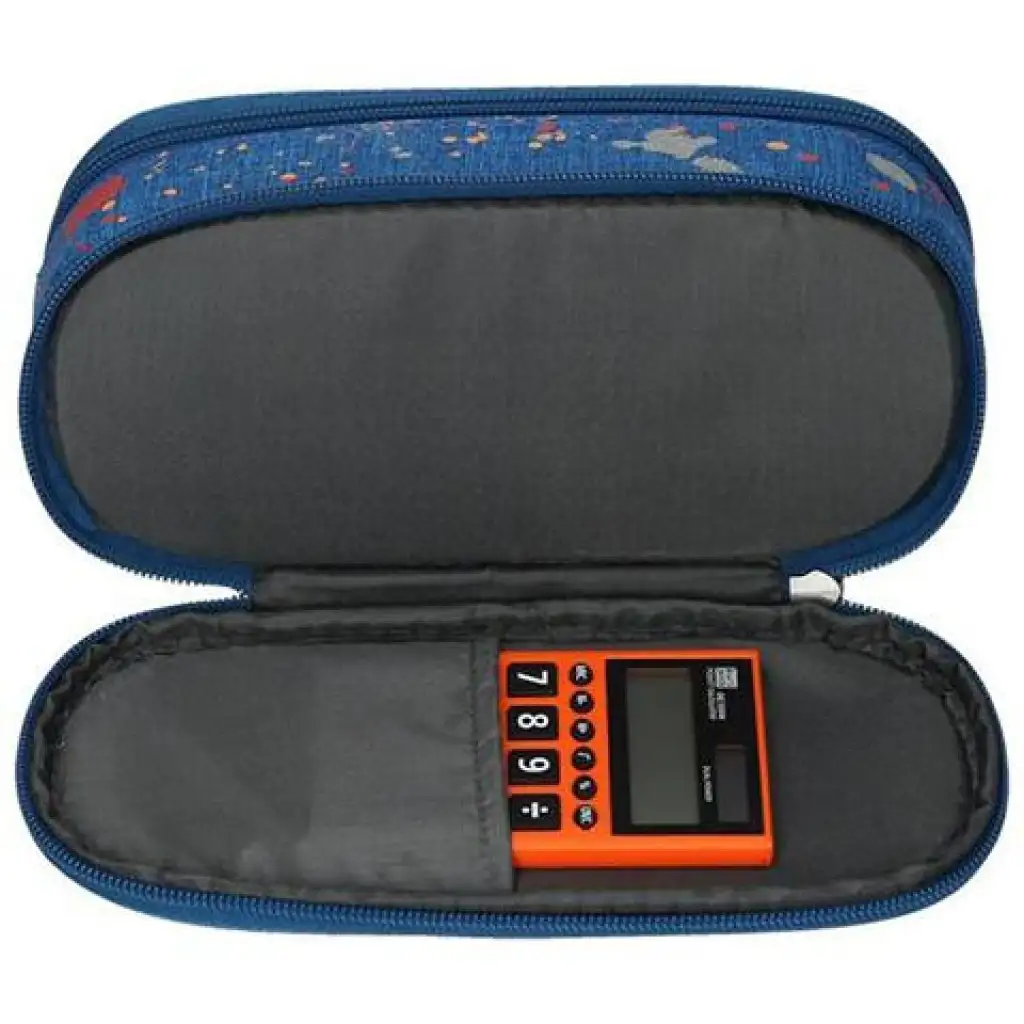 Spirit: Kék farmer mintás festékpöttyös ovális tolltartó 23x10cm kép 4