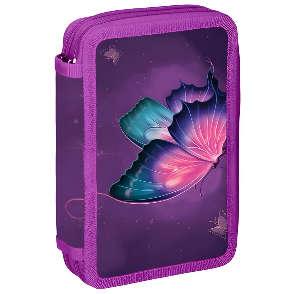 Spirit: Butterfly pillangós kétszintes töltött tollartó 28 db-os 13x6x19,5cm