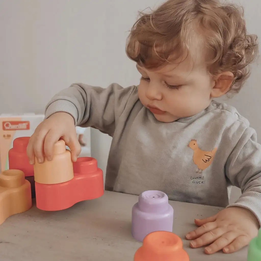 Quercetti: Momy Soft 12 db-os puha építőkocka szett kép 3