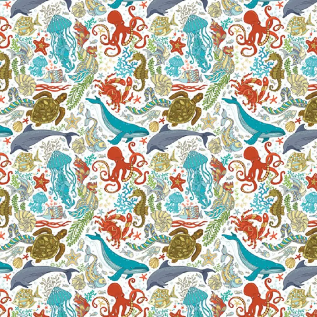 Tengeri állatok csomagolópapír 100x70cm