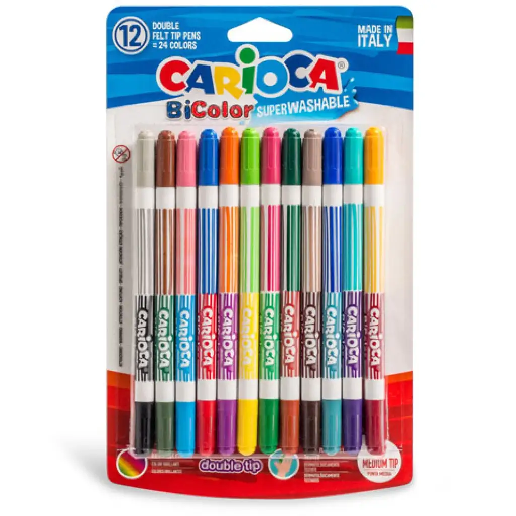 Kétszínű filctoll készlet 12db - Carioca