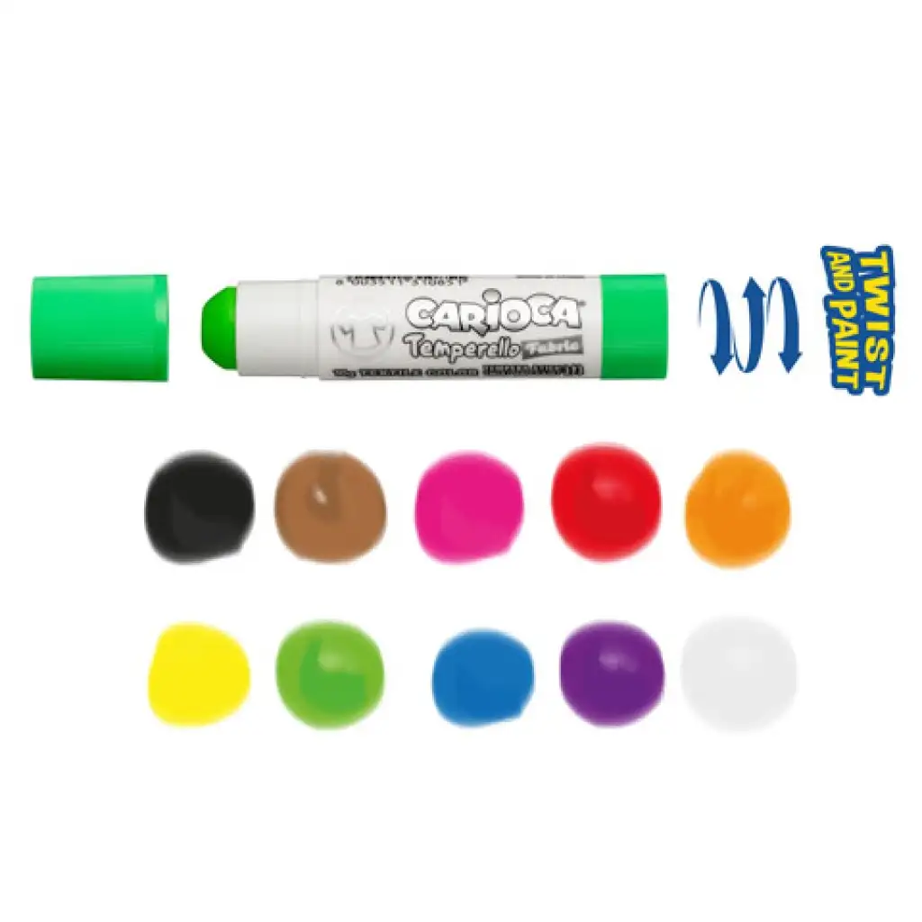 Színes textil tempera stick 10db-os szett - Carioca kép 2