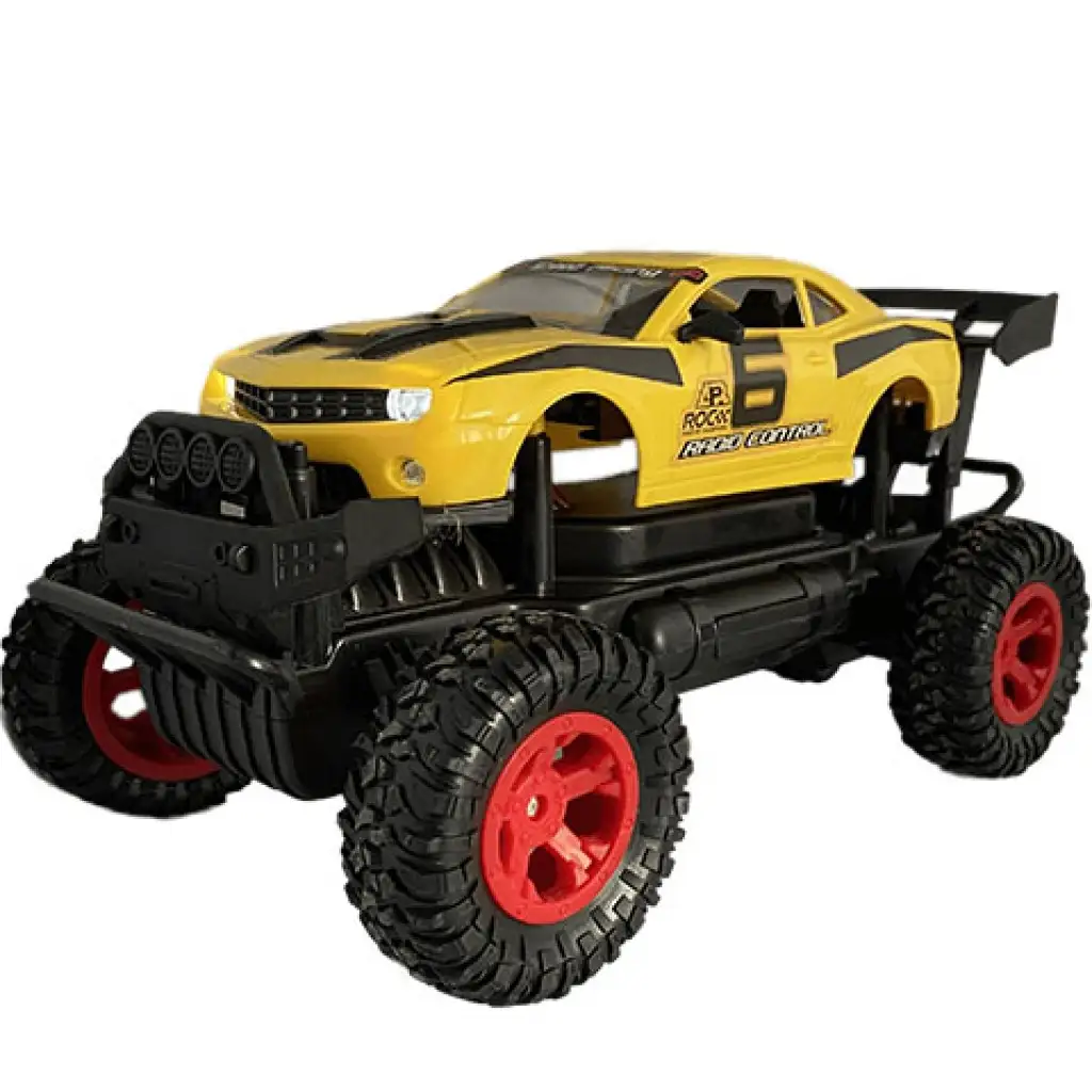 RC Off-Road távirányítós sárga Camaro fénnyel 27 MHz 29cm 1/14-es méretarány kép 3