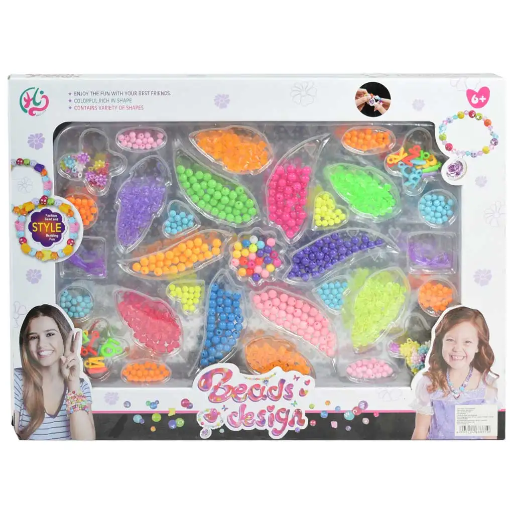 Beads Design: Ékszerkészítő gyöngy szett 500+ színes és csillogó gyöngyökkel