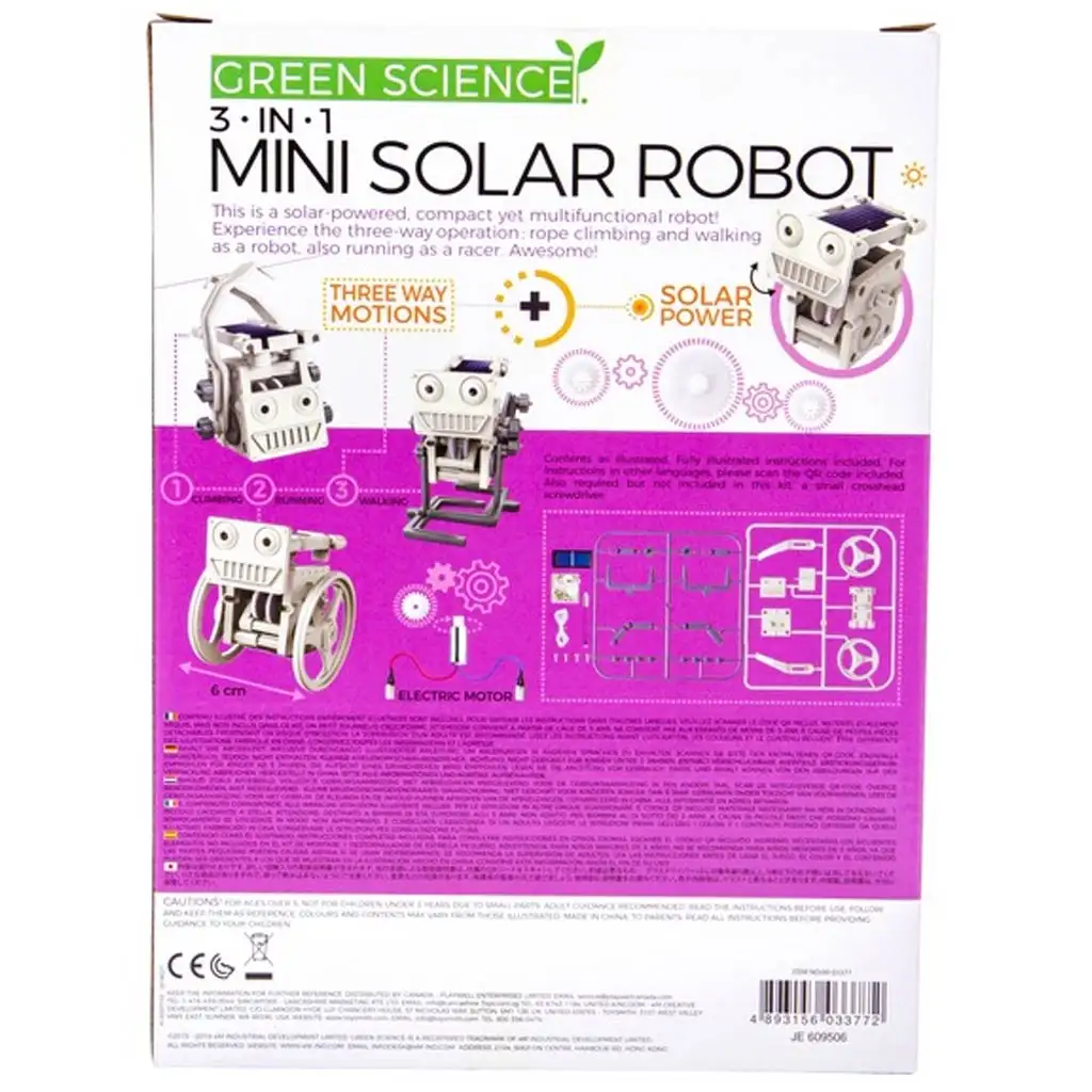 3az 1-ben Napelemes Robot – Mozgás napenergiával, játék tudománnyal kép 2